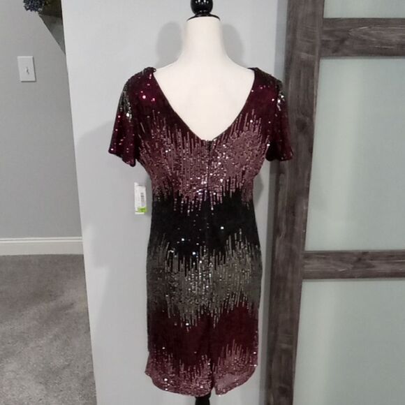 R & M Richards Ombre Short Sleeve Midi Dress In Pink And Black Size 6P NWT - Picture 4 of 4